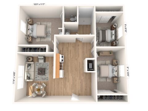 3x2 floor plan